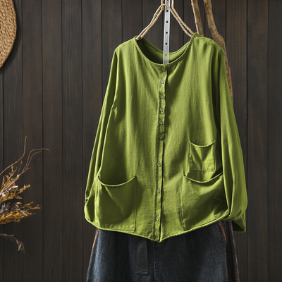 衬衫女高级感轻奢减龄洋气2026早春新款女装宽松减龄纯棉长袖上衣