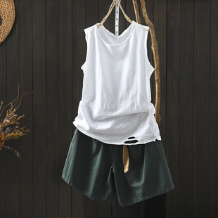 吊带背心女2026新款春夏季白色纯棉中长款无袖外穿打底圆领小上衣