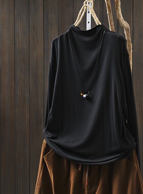 黑色打底衫2026新款今年流行爆款秋冬气质长袖内搭t恤百搭上衣