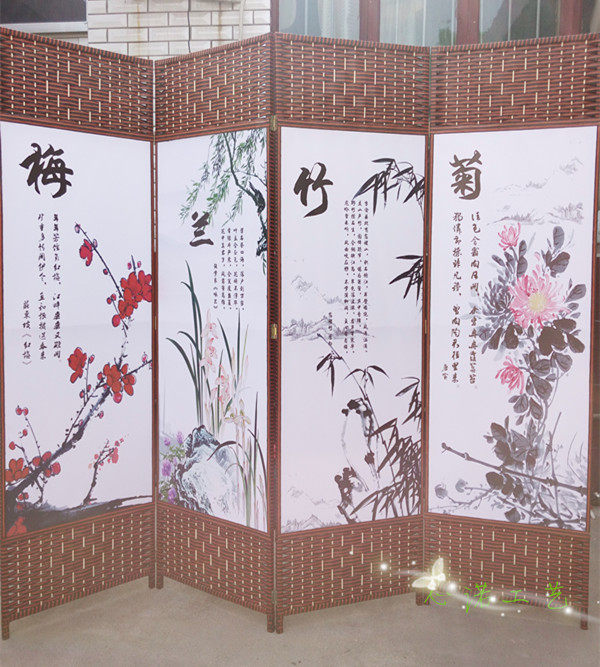 屏风隔断时尚实木座屏防水布艺屏风客厅卧室折屏玄关中式现代简约