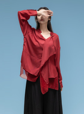 古典舞衬衣演出服女飘逸纱衣舞蹈服中国舞衬衫演出服国风表演服装