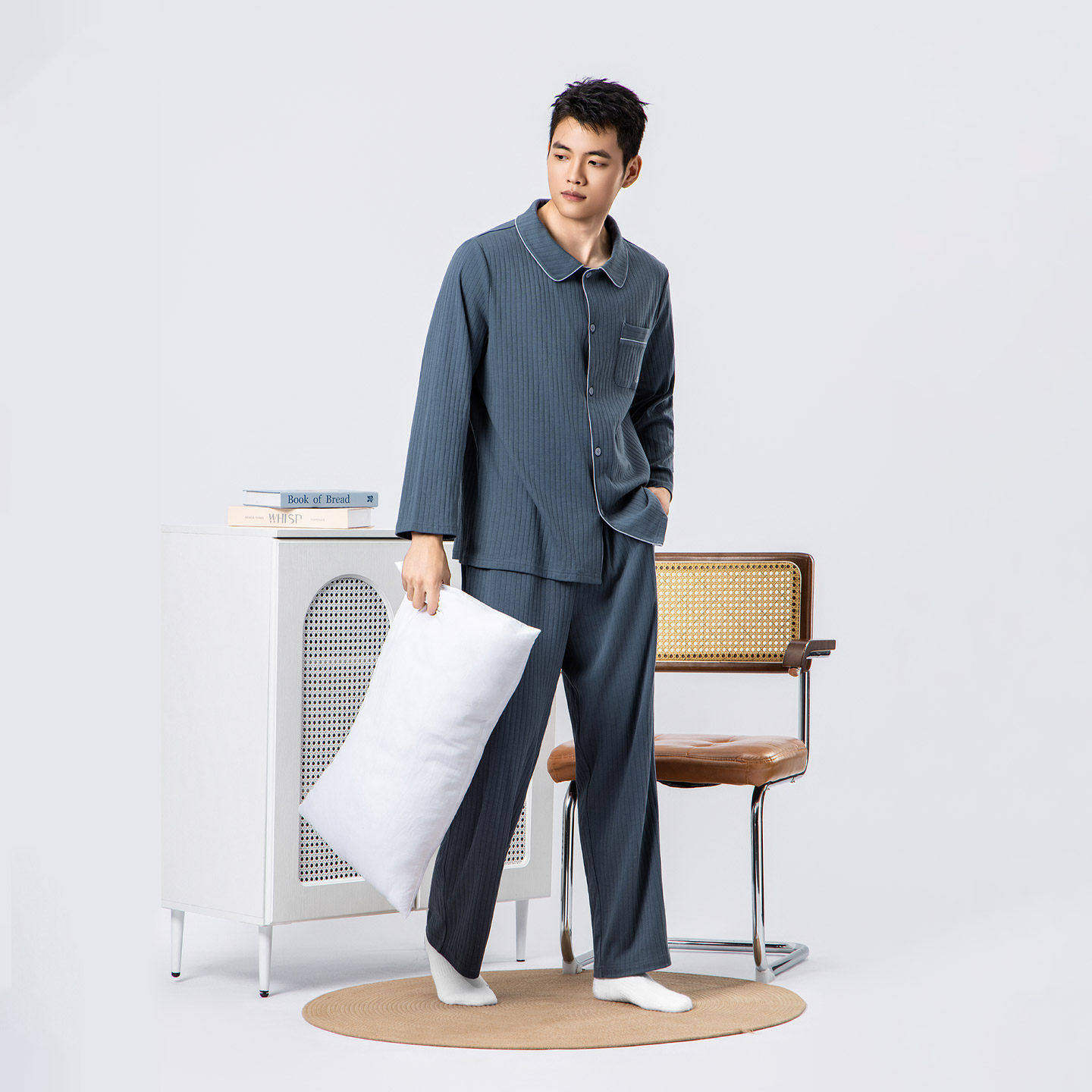 Skechers斯凯奇男款秋冬保暖防寒舒适休闲家居服睡衣套装JJ25M081