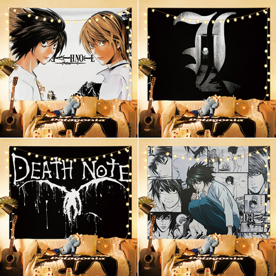 死亡笔记本动漫L夜神月定制周边卧室宿舍装饰画背景墙布海报挂布