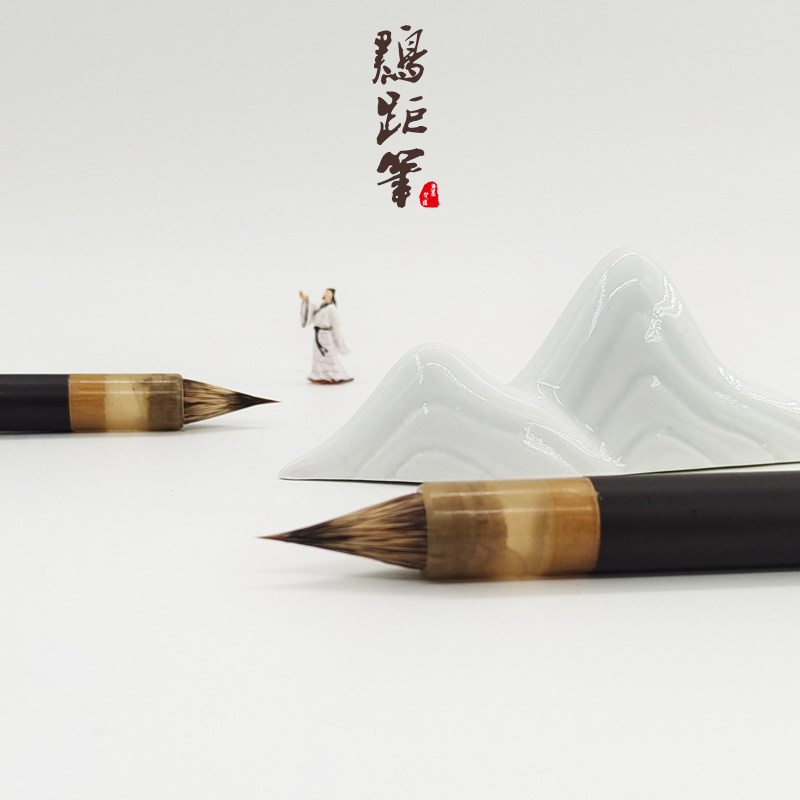 黑杆狼紫毫古法缠纸鸡距笔钟繇小楷抄经蒜头唐笔初学精品毛笔