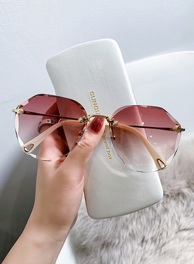 2025年新款时尚无框切边墨镜女士网红款防紫外线太阳眼镜显瘦潮女