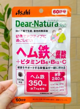 日本代购 Asahi朝日血红素铁+叶酸+维生素B6+B12+VC120粒
