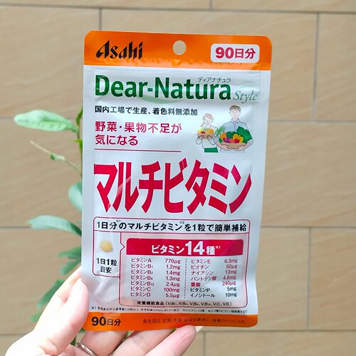 日本代购 ASAHI朝日Dear-Natura14种天然复合维生素矿物质90日