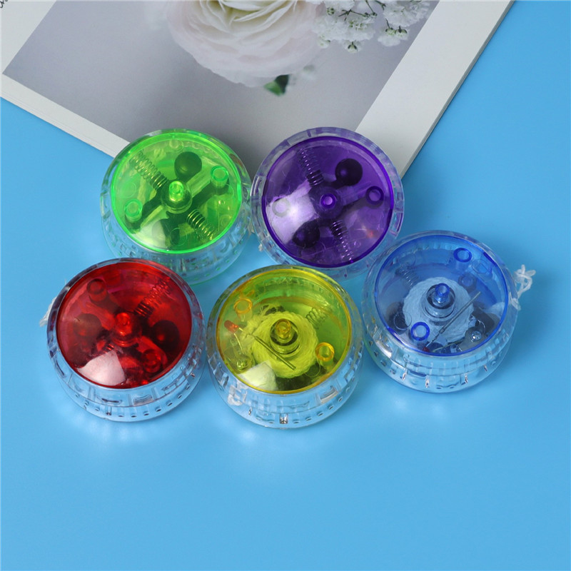 【支持印LOGO】空白塑料悠悠球led旋转发光溜溜球儿童玩具yoyo球