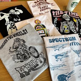 女 圆领短袖 Rouje Dsyle法国潮牌复古卡通派对T恤休闲通勤纯棉夏款