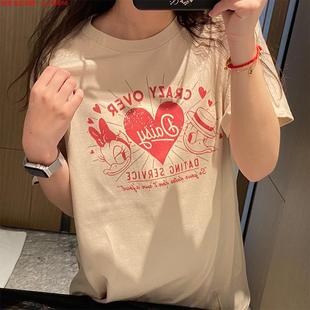 Rouje 复古百搭卡通印花小众宽松T恤 Dsyle潮牌唐老鸭黛西纯棉短袖