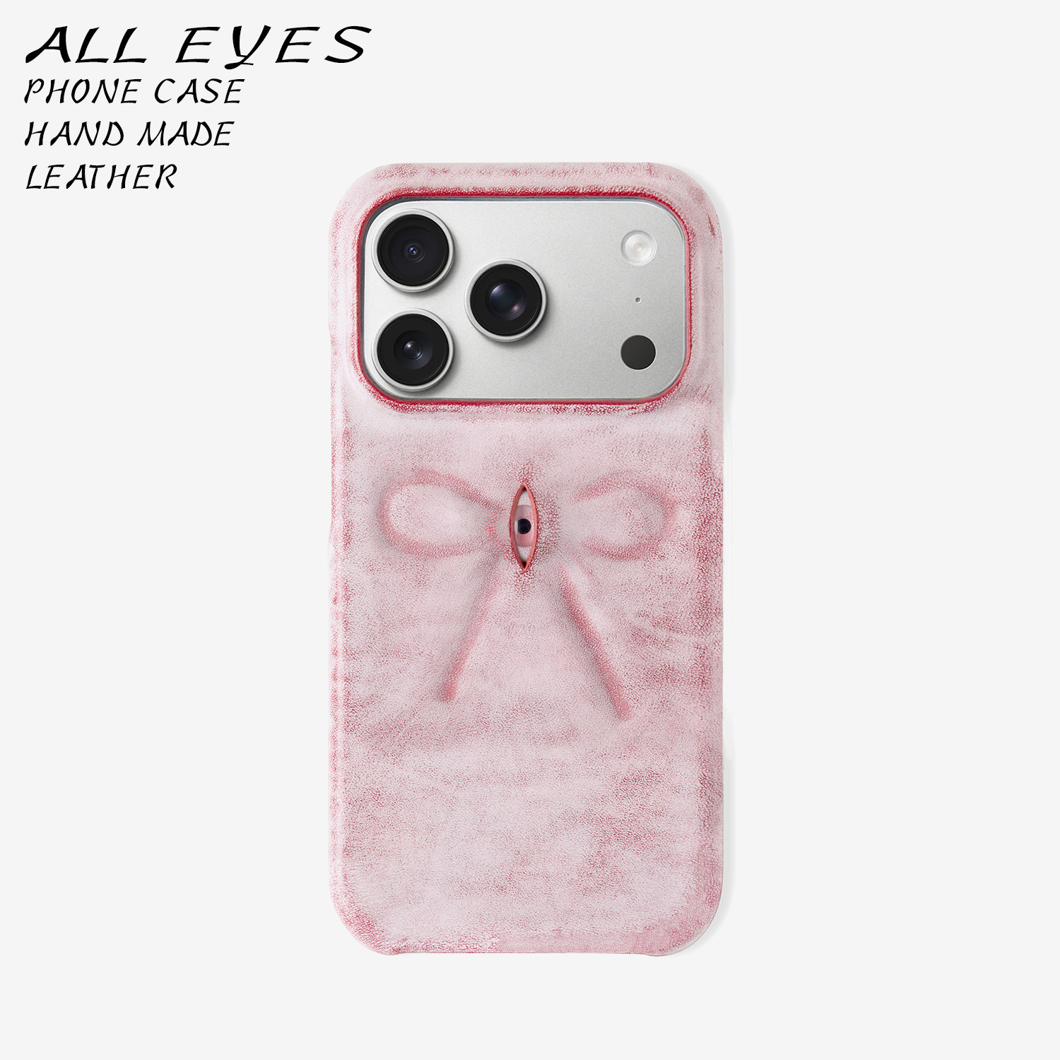 「ALL EYES」眼睛浮雕蝴蝶结丨手工真皮手机壳 iphone X-17