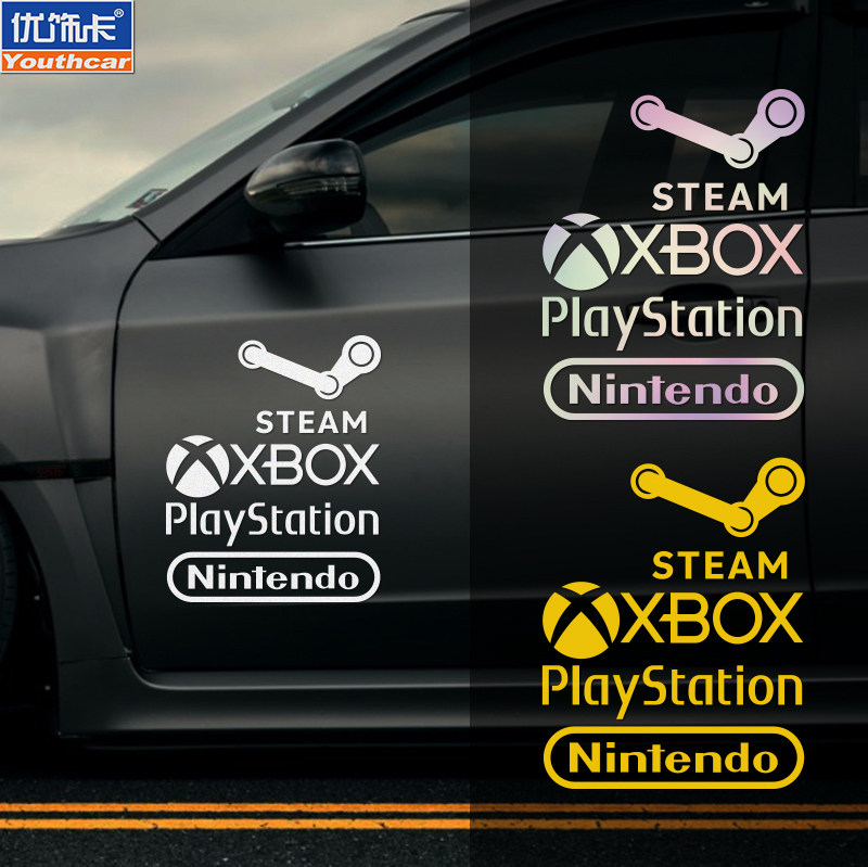 个性创意任天堂游戏steam汽车电动车贴纸车身侧门装饰车贴xbox贴