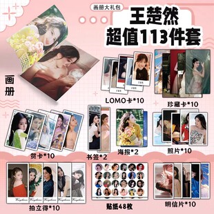 海报钥匙扣立牌吧唧书签贴纸贺卡照片 王楚然周边画册113件套装