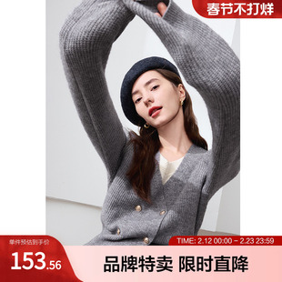 betu百图假两件毛衣撞色拼接假两件毛衫真门筒两穿毛衣