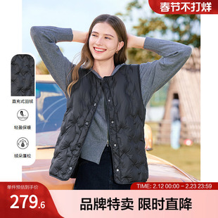 betu百图轻薄型羽绒马夹圆领无袖宽松短款羽绒服背心