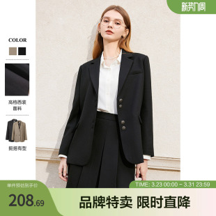 长袖 气质时髦英伦风西装 单排扣西服女 新款 betu百图学院风西装