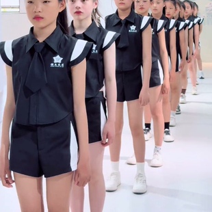 少儿儿童模特形体礼仪训练服班服潮服男女童t台走秀练功服演出服