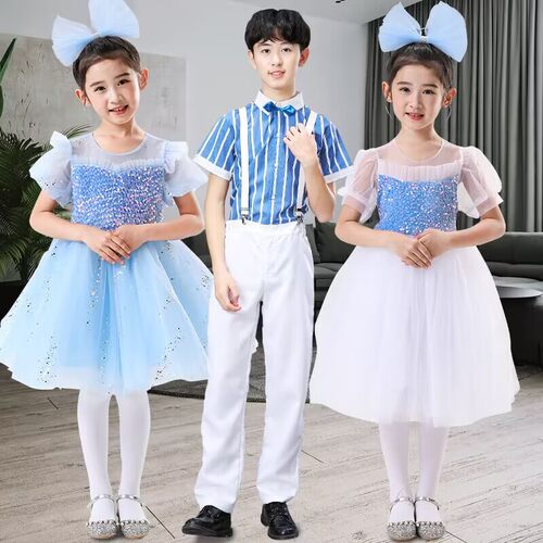 六一儿童节童声中小学生合唱团演出服男女童舞蹈诗歌朗诵表演服装