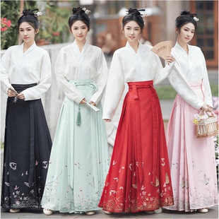 古装春秋长袖浅色马面裙套装宋朝宋制宋代中国风初中学少生女汉服