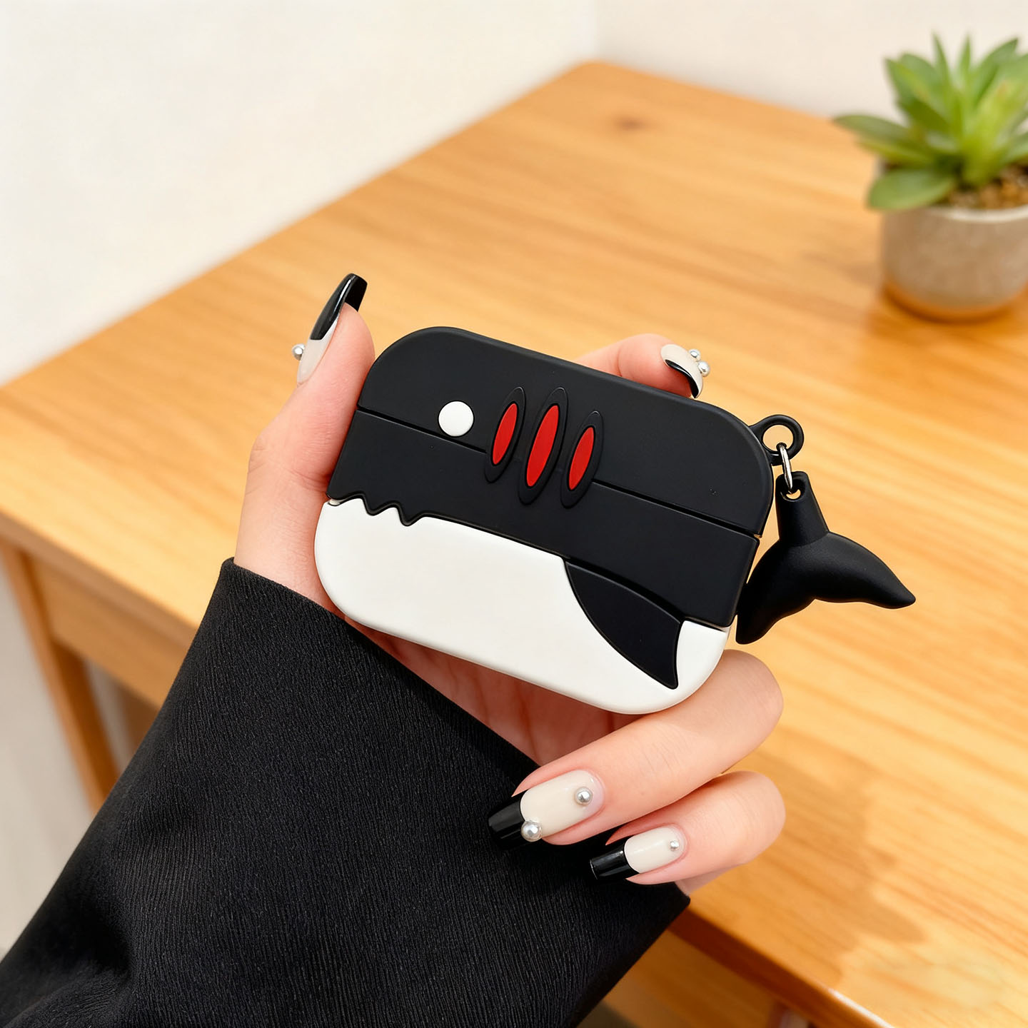 创意黑白鲨鱼适用beatsstudiobuds保护套beats studio buds+壳魔音solo buds蓝牙耳机套二代硅胶软壳耳机盒软