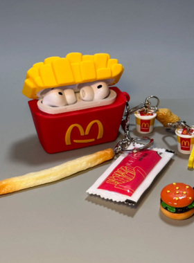 创意薯条适用vivotws5hifi版保护套iqootws5蓝牙耳机壳vivotws4hifi版耳机壳防摔vivotws5耳机套无线可爱卡通