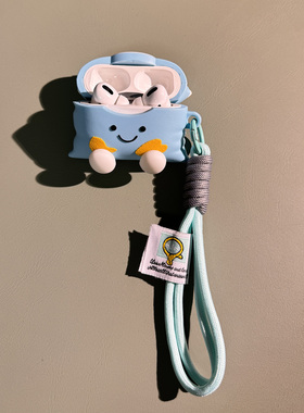 创意卡通蓝色薯片适用于荣耀亲选x5保护套荣耀Wingcloud X5蓝牙耳机保护壳卡通防摔硅胶可爱薯片充电仓盒外壳