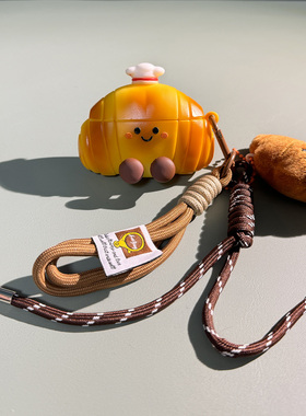 创意卡通仿真厨师牛角包适用Edifier漫步者花再zero air无线蓝牙耳机套EDF200103硅胶软壳牛角包充电仓软壳潮