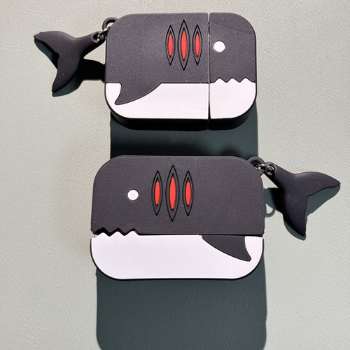 创意黑白鲨鱼耳机保护套适用于vivotws5无线蓝牙耳机套iqoo tws1 air2 pro硅胶air3pro软tw4耳盒tws3e壳tws4