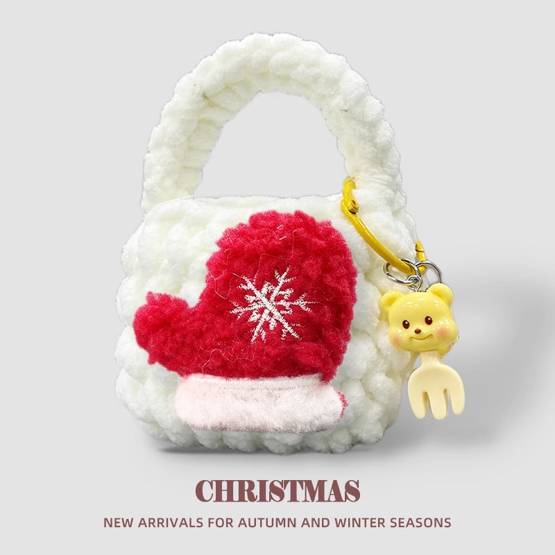 适用MC1倍思w04plus耳机保护套E13 e8 e12毛绒挂件耳机壳M2i保护套wm02+收纳包AS01创意s1/M3卡通毛绒小熊壳