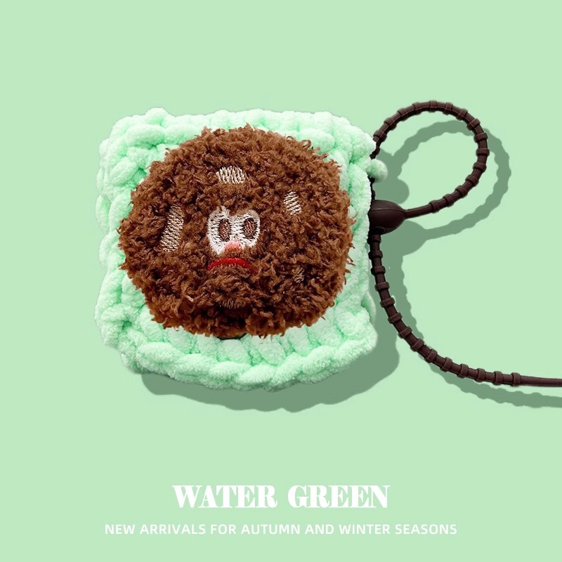 适用苹果airpods4代无线蓝牙耳机保护套airpods 4壳毛绒醒狮airpodspro2充电仓盒收纳包袋airpods2女款3软壳