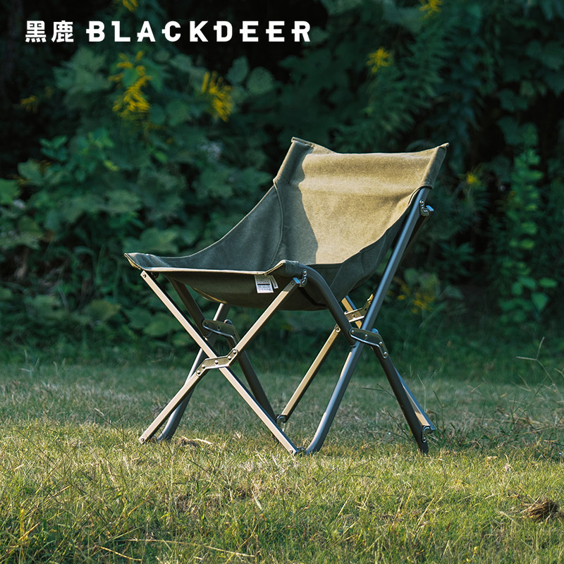 blackdeer黑鹿棉布懒人椅野餐月亮折叠椅子便携户外露营用品装备
