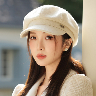 八角帽女夏季薄款显脸小贝雷帽
