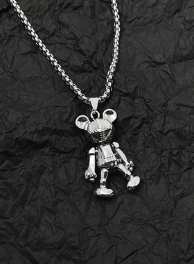 新款四肢可动机械熊项链短袖链