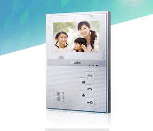 奥马楼宇对讲系统L壳免提可视门铃分机4寸显示屏 室内门铃电话机