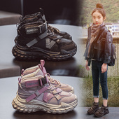 2025秋冬款 新款 大棉儿童加绒棉鞋 女童运动鞋 中大童保暖加厚老爹鞋