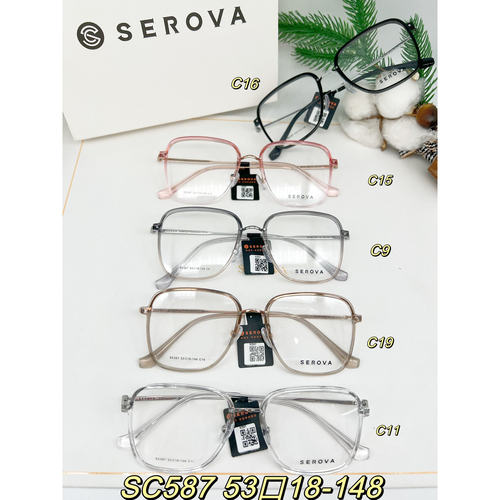SEROVA施洛华眼镜框眼镜架眼睛框多边形框SC587 可定制近视镜片