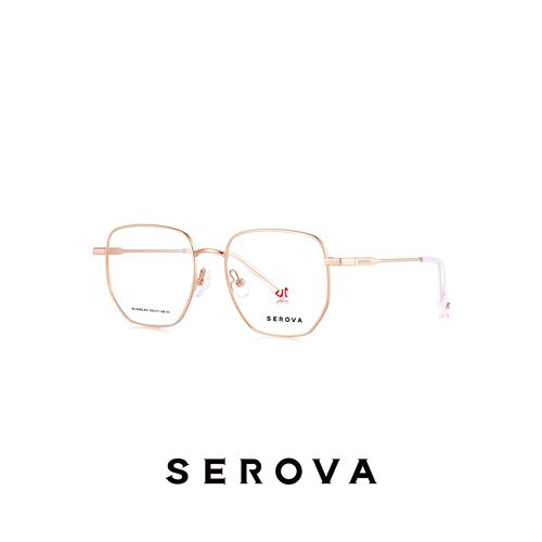 SEROVA施洛华眼镜框眼镜架眼镜框多边形框SL520LAY可定制近视镜片