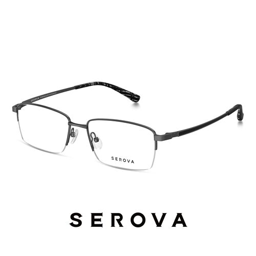 SEROVA施洛华眼镜框钛板眼镜架眼睛框方框半框SP485可定制近镜片