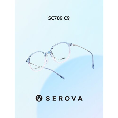 SEROVA施洛华眼镜框眼镜架眼镜框方形大框SC709 可定制近视镜片