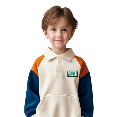 彩虹叮当秋季中大男童polo领卫衣