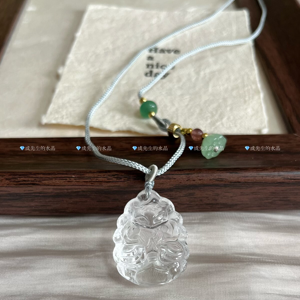 天然白水晶九尾狐吊坠冰透狐狸水晶项链狐牌锁骨链毛衣链礼物女生,饰品/流行首饰/时尚饰品新,颈饰,淘宝优惠券,粉丝福利购,淘宝优惠卷