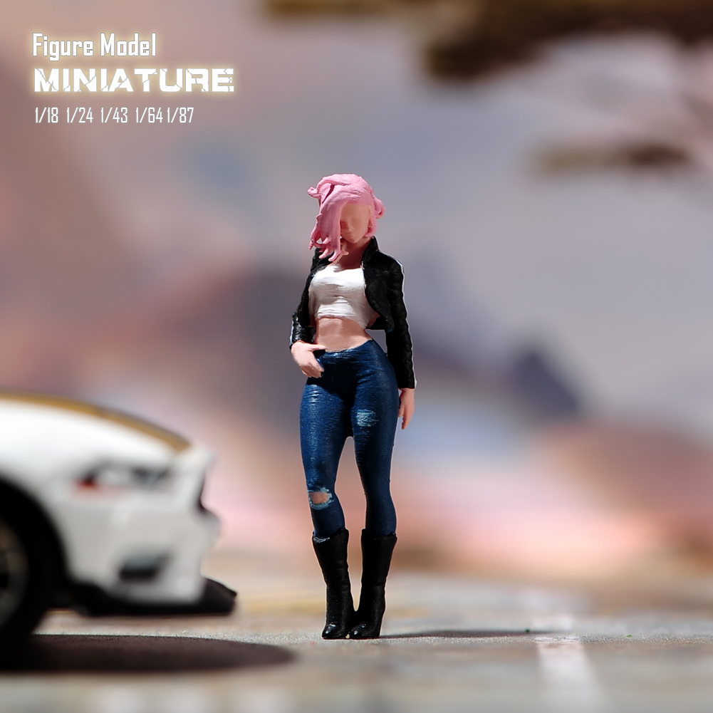现货1/87 1/64 1/43 1/24 18号 掐腰女孩 涂装微缩小人偶模型手办