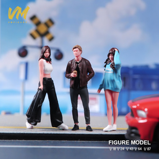 现货1/87/64/43/24/18 帅哥美女 微拍摄影车模型搭配手办小人偶