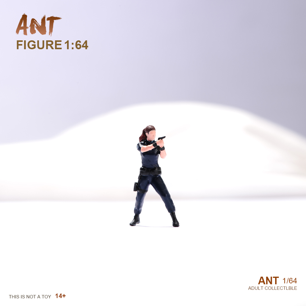 1/64持枪女警察迷你小人偶ANT