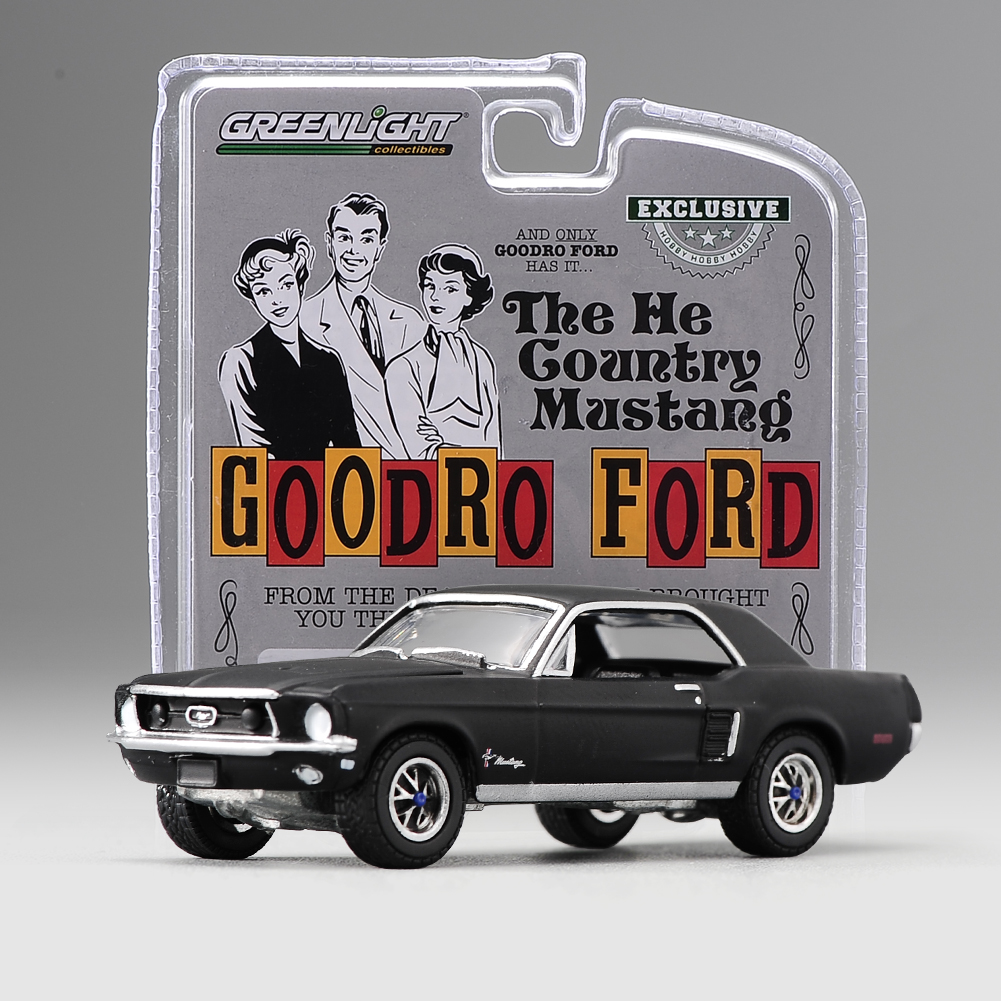 现货绿光 1/64  GreenLight 合金汽车模型 1968年福特野马 Coupe