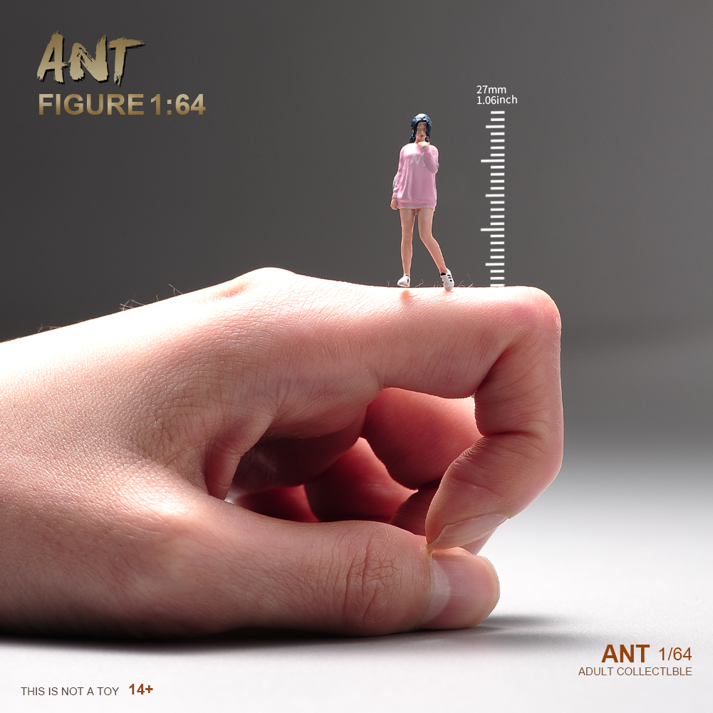 1/64粉色卫衣女孩树脂小人偶