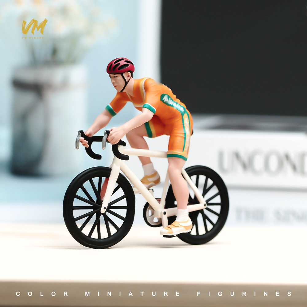现货 1/24/18 骑自行车的男人 精涂五官场景模型手工涂装小人偶