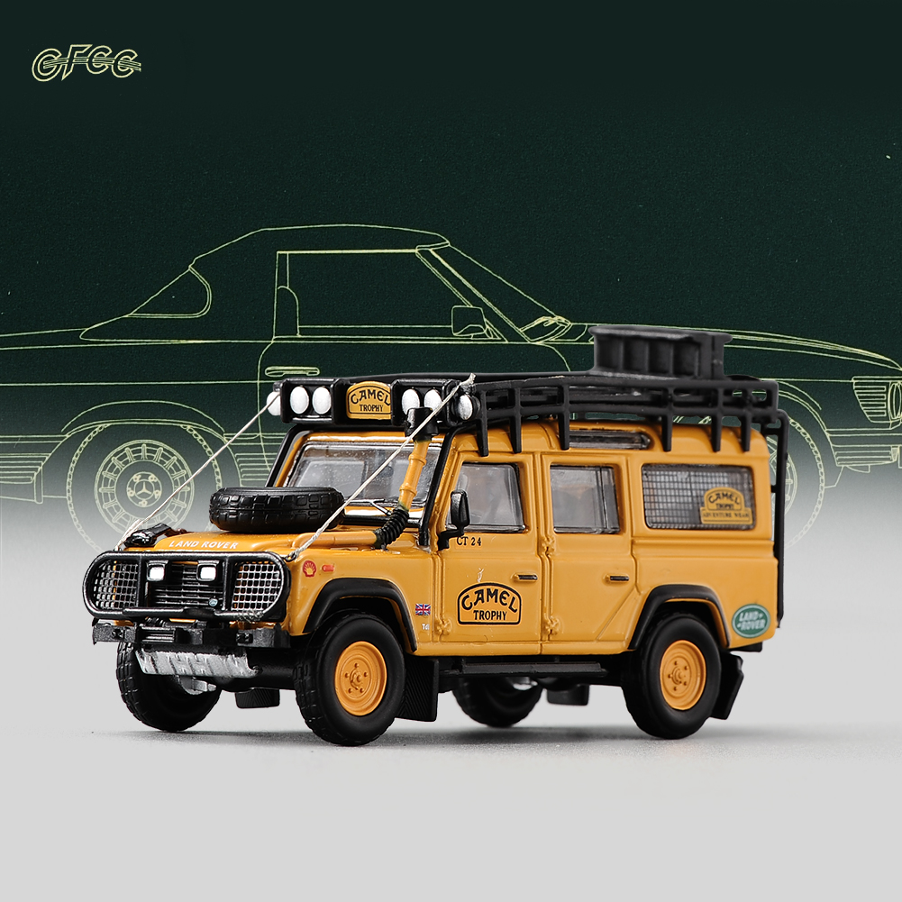 1/64 合金汽车模型 越野车 骆驼杯 路虎卫士110 行李架