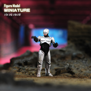 现货1/87 1/64 1/43 1/24机械战警-持枪版墨菲涂装微缩模型手办场