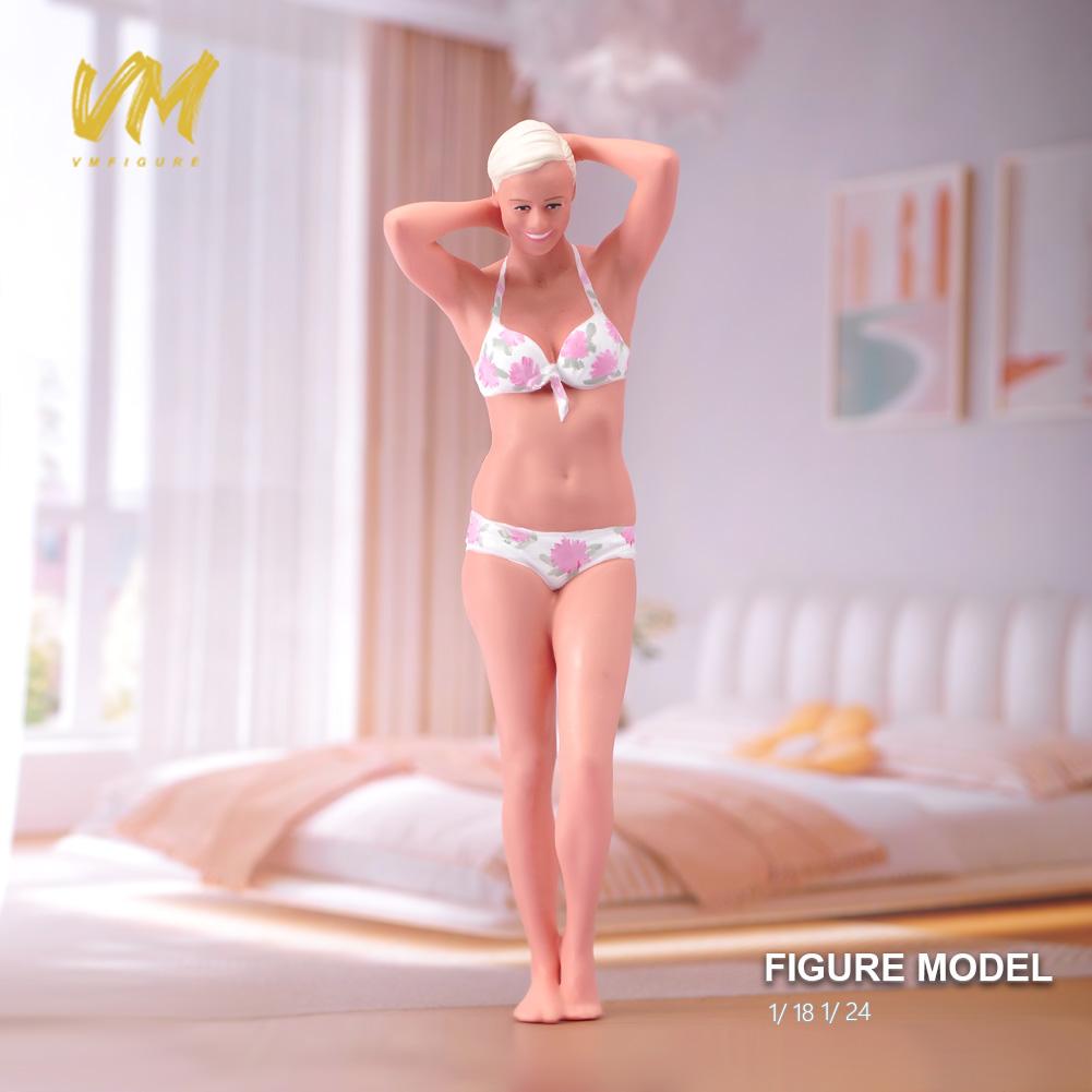现货1/18/24/43/64/87漂亮的泳装女涂装微缩小人沙盘场景摆件